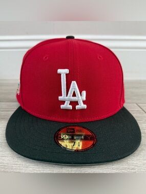 LA Los Angeles Dodgers Hat Club New Era 40th Anniversary Red Black Fitted 7 3/8